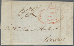 Venezuela: 1838, Entire Folded Letter Dated "Caracas Agosto 10 1838" W. Red "Guayra. / Franca / REPU - Venezuela
