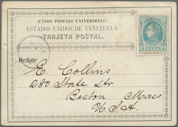 Venezuela - Ganzsachen: 1880, Two Stationery Formular Cards Bearing Different 5 C Stamps, One Used T - Venezuela