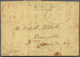 Vereinigte Staaten Von Amerika - Stampless Covers: 1837, Letter (pensions To Widows Of Revolutionary - …-1845 Prephilately