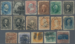 Vereinigte Staaten Von Amerika: 1861/1869: Group Of 17 Early Used Stamps, With 1861 Complete Set To - Covers & Documents