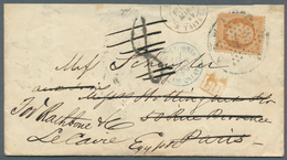 Vereinigte Staaten Von Amerika: 1869. Stampless Envelope (upper Backflap Missing) To Paris Cancelled - Lettres & Documents