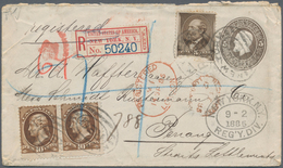 Vereinigte Staaten Von Amerika: 1882, 5c Yellow Brown (defective) And Pair Of 10c Brown Tied To 5c G - Briefe U. Dokumente