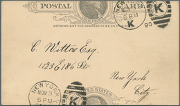 Vereinigte Staaten Von Amerika - Ganzsachen: 1890, Card "Jefferson Head" 1c. Black, Miscut Copy Show - Sonstige & Ohne Zuordnung