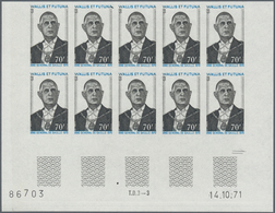 Wallis- Und Futuna-Inseln: 1971, One Year Death Of Charles De Gaulle Set Of Two In IMPERFORATE Block - Autres & Non Classés