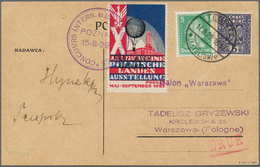 Ballonpost: 1929, 15.8.-17.8., Poland-Germany, Balloon "Warszawa", Card With Franking Poland/Germany - Fesselballons