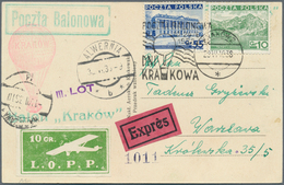 Ballonpost: 1936, 29.VI., Poland, Balloon "Kraków", 1st-3rd Flight, Four Covers/card Showing All Cac - Montgolfières