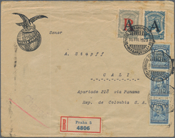 Flugpost Übersee: Czechoslovakia, 1929 (Aug. 30): Registered Business Envelope "Vitrea Prague" Frank - Sonstige & Ohne Zuordnung