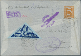 Raketenpost: 1933, Österreich: Schmiedl, Versuchsrakete V15, 3 Gr Rot Privat-GA-Umschlag, Weisses Pa - Sonstige & Ohne Zuordnung