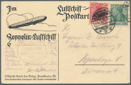 Zeppelinpost Deutschland: 1919, LZ 120 (Bodensee), Delag-Karte Mit 10 Pfg. Und 5 Pfg. Germania Von " - Poste Aérienne & Zeppelin