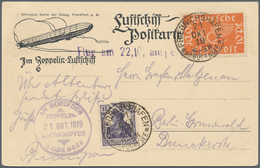 Zeppelinpost Deutschland: 1919, (21.10.), LZ 120 Bodensee. Correctly Franked Delag Card (10pf Airmai - Luft- Und Zeppelinpost