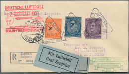 Zeppelinpost Europa: 1933, 2. SÜDAMERIKAFAHRT, Zuleitung Jugoslawien Mit Schwarzen Dreieckstempel Vo - Sonstige - Europa