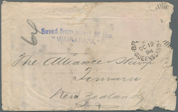 Katastrophenpost: 1894, Envelope From BRISBANE, Queensland To Timara, New Zealand. Envelope Has Some - Sonstige & Ohne Zuordnung