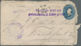 Schiffspost Deutschland: 1892, 5 C. Ganzsachenumschlag Ab NEW YORK Adressiert Nach Frankruft/Main. U - Other & Unclassified