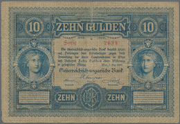 Austria / Österreich: 10 Gulden 1880 P. 1, S/N 029317, Used With Several Folds And Creases, Center H - Autriche