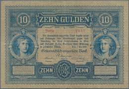 Austria / Österreich: 10 Gulden 1880 P. 1, S/N 023887, Rare Note In Nice Condition With Some Vertica - Autriche