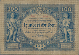 Austria / Österreich: Highly Rare Banknote 100 Gulden 1880 P. 2, Used With Vertical And Horizontal F - Austria