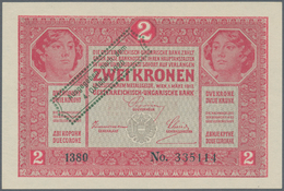 Austria / Österreich: 2 Kronen 1920 P. 42a Stamped On 2 Kronen 1917, Crisp Original, No Holes Or Tea - Austria