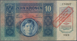 Austria / Österreich: 10 Kronen 1920 P. 43 Stamped On 10 Kronen 1915, Several Folds And Creases In P - Autriche