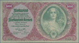 Austria / Österreich: Set Of 3 Notes Containing 5000 Kronen 1922 P. 79 (XF To XF+) And 2x 50.000 Kro - Oostenrijk