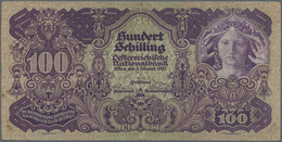 Austria / Österreich: 100 Schilling 1927 P. 97, Early Date Issue, Used With Stronger Center Fold, Se - Oostenrijk