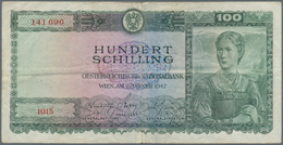 Austria / Österreich: 100 Schilling 1947, P.124, Stained Paper With Several Folds And Tiny Tears At - Oostenrijk