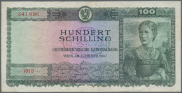 Austria / Österreich: 100 Schilling 1947 P. 124, In Very Nice Condition For This Type Of Note, With - Oostenrijk