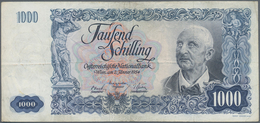 Austria / Österreich: 1000 Schilling 1954 P. 135a, Used With Vertical And Horizontal Fold, Some Stai - Austria