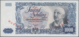 Austria / Österreich: 1000 Schilling 1954 Specimen P. 135s, Portrait "Bruckner" With "Muster" Perfor - Austria