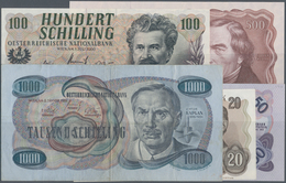 Austria / Österreich: Set Of 5 Notes Containing 20 Schilling 1956 P. 136 (VF+ To XF-), 50 Schilling - Autriche