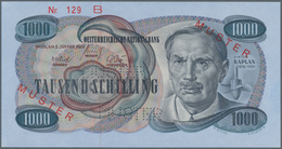 Austria / Österreich: 1000 Schilling 1961 Specimen P. 141s, Portrait Kaplan, With Two "Muster" Perfo - Austria