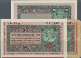 Austria / Österreich: Donaustaat Set With 3 Notes 2x With Lottery Overprint And 1x Without Overprint - Austria