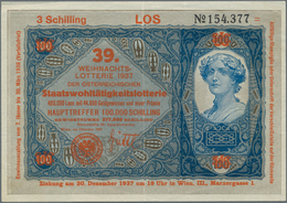 Austria / Österreich: Donaustaat Set Of 2 Notes With And Without Lottery Overprint On 100 Schilling - Austria