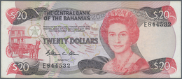 Bahamas: 20 Dollars 1974 P. 47a, Pressed, Still Nice Colors, Condition: VF, Optically Appears Better - Bahamas