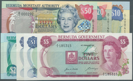 Bermuda: Very Nice Set With 8 Banknotes Comprising 1 And 5 Dollars Bermuda Government 1970 P.23, 24, - Bermudas