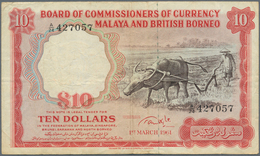 British North Borneo: Board Of Commissioners Of Currency 10 Dollars 01.03.1961 P. 9a, S/N A/24 42705 - Autres - Afrique