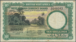 British West Africa: 10 Shillings 1953 P. 9a, Used Condition With Several Folds And Creases, No Hole - Otros – Africa