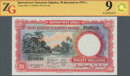 British West Africa: 20 Shillings 1953, P.10a, Tiny Dint At Lower Left Corner And A Few Minor Crease - Otros – Africa