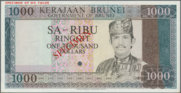 Brunei: 1000 Ringgit ND Specimen P. 12 In Condition: AUNC. - Brunei