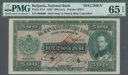 Bulgaria / Bulgarien: 500 Leva 1925 SPECIMEN, P.47s1, Printer BWC With Punch Hole Cancellation And R - Bulgarie