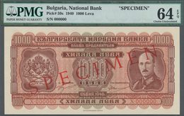 Bulgaria / Bulgarien: 1000 Leva 1940 SPECIMEN, P.59s, Printer Reichsdruckerei Berlin With Red Overpr - Bulgarije