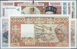 Burkina Faso: Set Of 7 Banknotes West African States Containing 1000 Francs 1980 Togo P. 807T (aUNC) - Burkina Faso