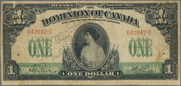 Canada: Dominion Of Canada 1 Dollar 1917, Without Printer's Name And Signature At Right: Boville, P. - Canada