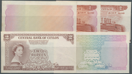 Ceylon: Rare Set Of 5 Progressive Proof Prints For 2 Rupees 1952 QEII P. 50p, Watermarked, With Moun - Sri Lanka
