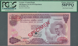 Ceylon: 100 Rupees 1970 Specimen P. 78s In Condition: PCGS 58PPQ Choice About New. - Sri Lanka