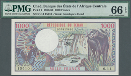 Chad / Tschad: 1000 Francs ND(1980-84) P. 7, Condition: PMG Graded 66 GEM UNC EPQ. - Chad
