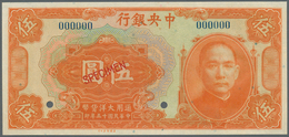 China: The Central Bank Of China 5 Dollars 1926 Specimen P. 183s In Condition: UNC. - China