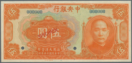 China: The Central Bank Of China 5 Dollars 1926 Specimen P. 183s In Condition: UNC. - Cina