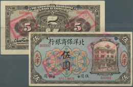 China: Very Rare 5 Dollars "Tientsin" 01.01.1919 P. S2515Acs Specimen Proof Note For The Commercial - China