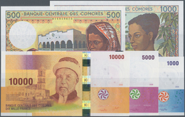 Comoros / Komoren: Set Of 5 Pcs Containing 500 Francs ND(1984-2004) P. 10b, 1000 Francs ND(1984-2004 - Comoros