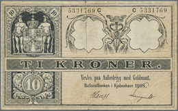 Denmark  / Dänemark: Very Early Issue Of The 10 Kroner, Dated 1908, P.7f, Still Nice Condition With - Dinamarca